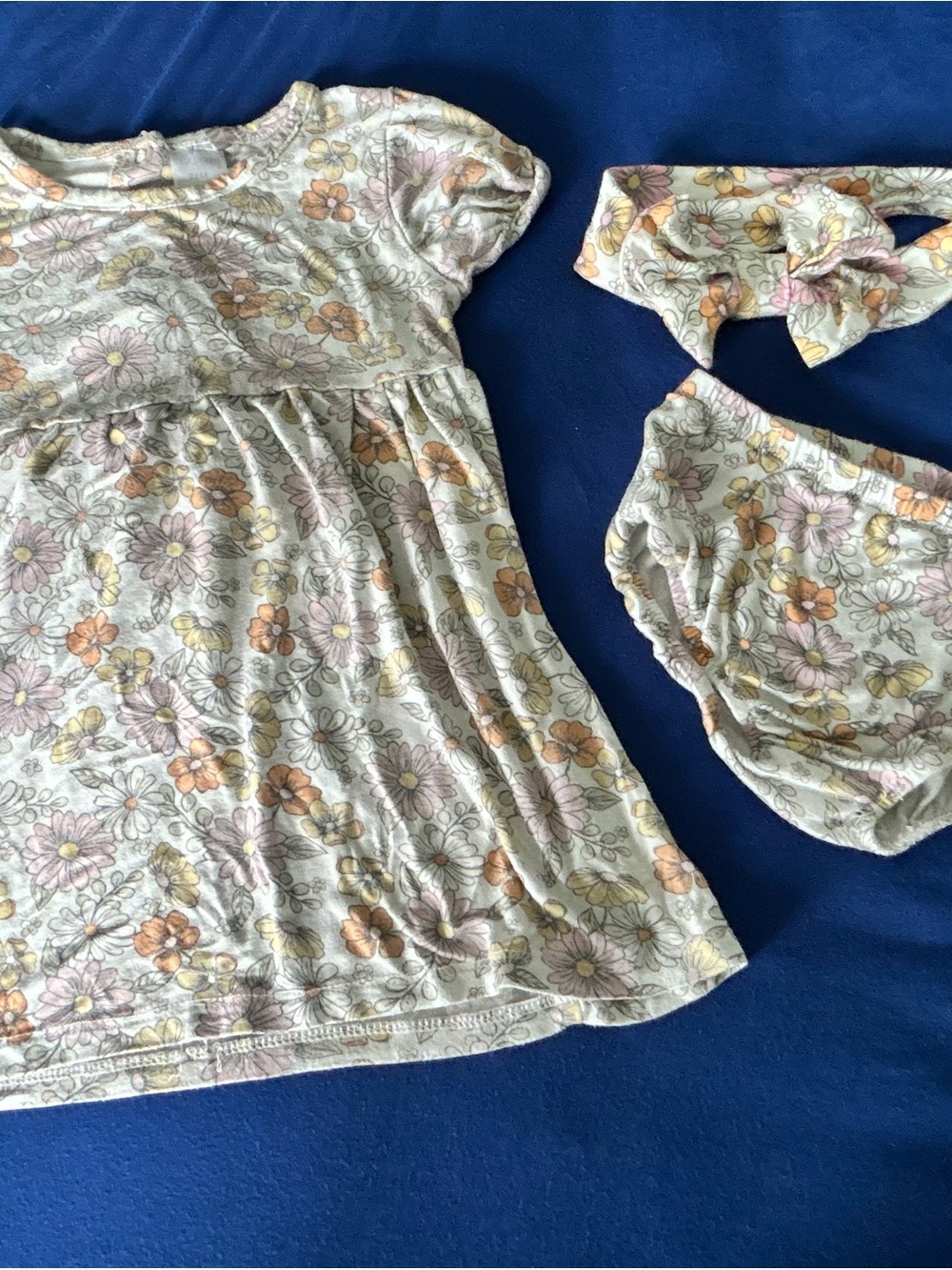 Girls Floral Bamboo Dress Set - Pastel Floral